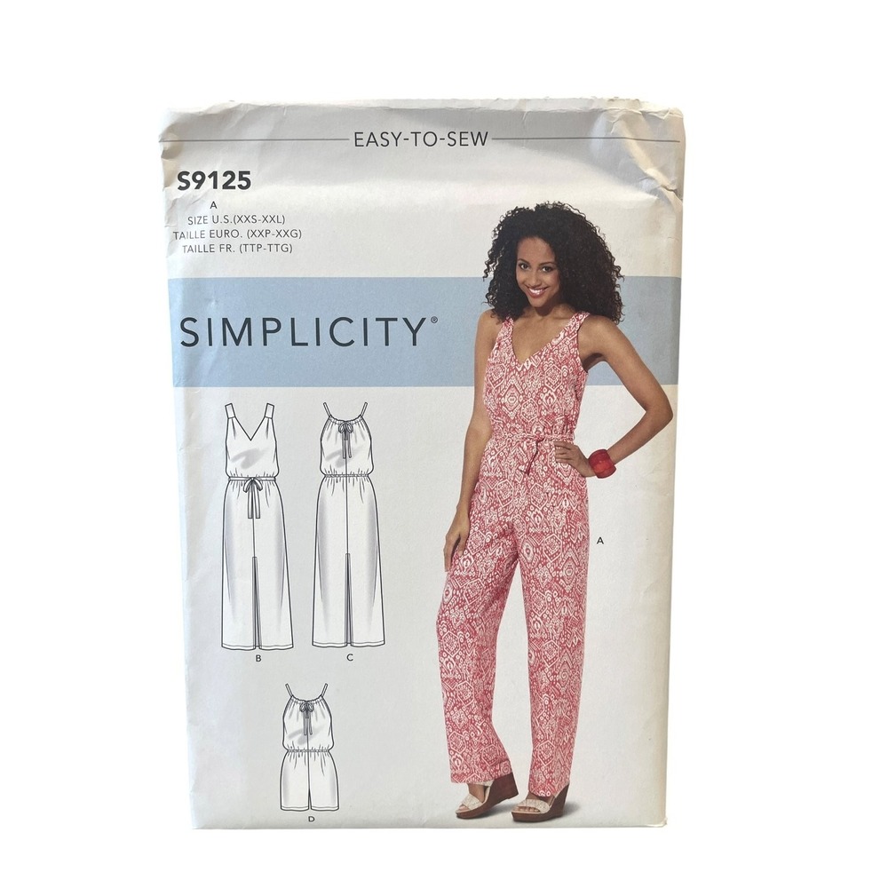 Simplicity S9125 Maxi Dress Jumpsuit Romper Sewing Pattern XXS-XXL